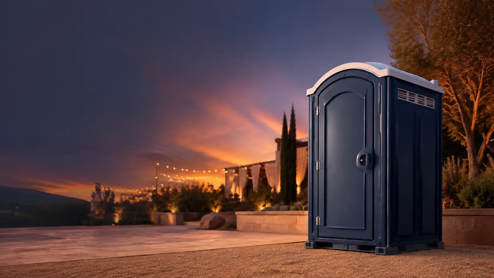 Portable restroom shown for rental planning in Eagle, ID